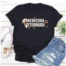 Camiseta camisa blusa Feminina Profissão Curso Medicina Veterinária Faculdade Profissões 100%algodão