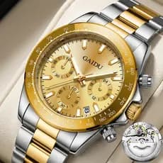Relógio GAIDU Luxury Gold Edition Design Italiano Sofisticado em Aço Premium para Homens de Sucesso