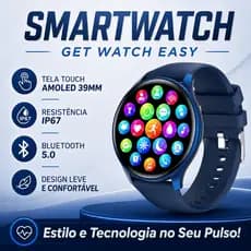 SMARTWATCH GET EASY BLUE 39MM TELA TOUCH AMOLED