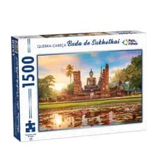 Quebra Cabeça 1500 Peças Paisagem Buda de Sukhothai Diversão Estimule a Mente Religião Pais e Filhos