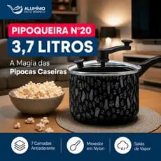 Pipoqueira com Mexedor em Nylon com 7 Camadas Antiaderente Alumínio Pato Branco