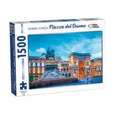 Quebra Cabeça 1500 Peças Paisagem Piazza Del Duomo Diversão Família Estimule a Mente Pais e Filhos