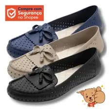 Sapatilha Mocassim Feminina Antiderrapante Casual Confortável Leve Macia Para Trabalho e Passeio
