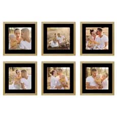 Kit 6 Quadros Porta Retrato Foto 15x15 Paspatur Preto 22x22