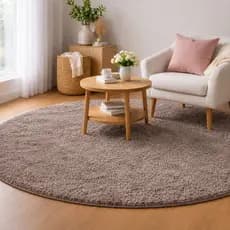 Tapete Redondo Milano Soft Nude Antiderrapante