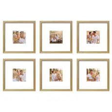 Kit 6 Quadros Porta Retrato Foto 10x10 Paspatur Branco 22x22