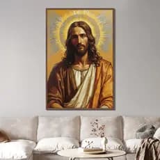 Quadro Decorativo Jesus Cristo Iluminado Moldura Premium