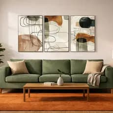 Quadro Decorativo Minimalista Abstrato Boho Moldura Filete