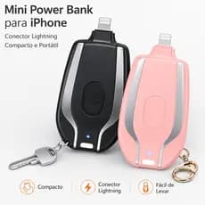 Carregador Portátil Chaveiro para iPhone Lightning Mini Power Bank de Emergência