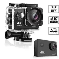 Câmera de Ação 4K WiFi Full HD à Prova d'Água 30M para Esportes e Aventuras