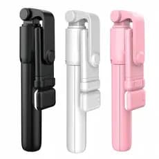 Bastão de Selfie Tripé 2 em 1 com Controle Remoto e Luz LED para Fotos e Vídeos
