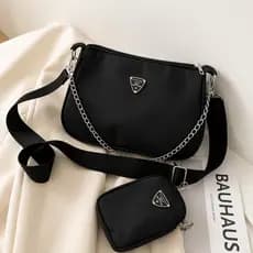 Bolsa Transversal Moderna de Nylon Leve com Alça Prática para Uso Diário