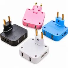 Adaptador de Tomada Dobrável 180° com USB e Type-C Bivolt Multiuso