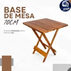 Mesa Dobrável Madeira Maciça 70x70 Bar Restaurante Área Externa Gourmet Cor mel