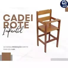 CADEIRA DE ALIMENTAÇÃO CADEIROTE MADEIRA  INFANTIL ALTA