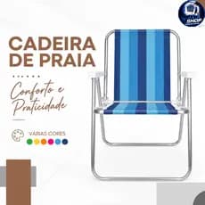 Cadeira de Praia Alumínio Reforçada – Leve, Dobrável e Cores SortidaS