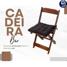 Kit 6 Cadeiras Dobrável Madeira Maciça Almofada Confortável- IMBUIA