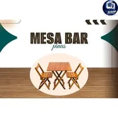 Kit Mesa Napoli 70x70 + 2 ou 4 Cadeiras | Natural, Mel, Imbuia e Preto