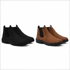 Kit 2 Botina bota Chelsea costurada masculina feminina macia e blaqueada para trabalho rodeio