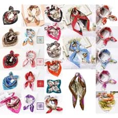 Kit C/10 Bandana Lenço Camponesa Atacado Cetim Cabeça50x50cm