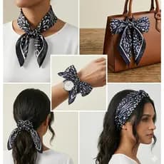 Lenço Pequeno 50x50cm Cetim Feminino Animal Print Leopardo Chic Moda Para Cabelo Faixa Bolsa