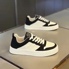 Tênis brancos, sapatos masculinos da moda, tênis esportivos casuais, tênis de skate