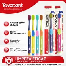 TOYADENT Escova de Dentes Para Adultos - Limpeza Profissional de Dentes Com Cerdas Superfinas