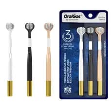OralGos Escova de dentes de três lados,limpeza profunda