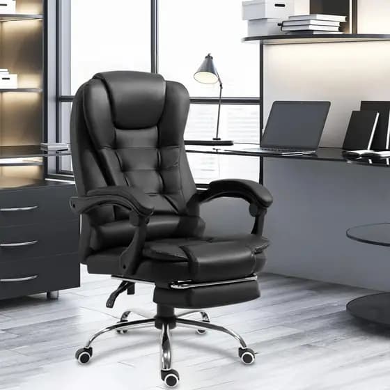 Cadeira de escritório reclinável de luxo HEROI | 120°Grande angular confortável | Almofada respirável de couro duplo | P
