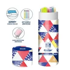 OralGos Escova dentes , 6 pacotes, 4000+ pêlos de escova, sem BPA - 6 cores