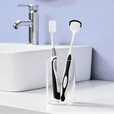 Dr. Escova de dentes Baek 2 em 1 | 0.01 mm Cabelo macio ultrafino + escova de língua de Silicone Kit de limpeza profunda