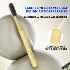 OralGos Escova de dentes de carvão ativado de cabeça longa 1.000 + cerdas macias 0.15 mm Limpeza profunda antibacteriana