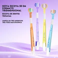 Toyadent 3D escova de dentes de três lados de alta eficiência 4 unidades 0.15 mm ultrafina e macia para limpeza de reves