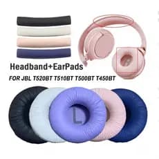 Par Almofada Espuma Para Fone Compatível Jbl Tune600 Bt T500 T510bt T450 T450bt Branco Preto