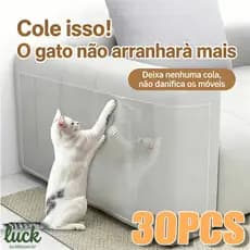 Kit 30 Peças Protetor Sofá Gato Transparente Anti Arranhões Adesivo Flexível para Cantos - Película Proteção Móveis