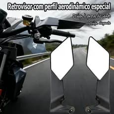 Espelho Retrovisor New Airfoil Asa de Vento Universal Alumínio CNC Ajustável Giratório para Motos