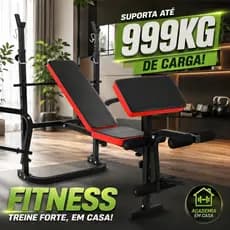 Banco de Musculação Ajustável e Dobrável – Wdeal para Supino, Exercícios com Halteres e Abdominais