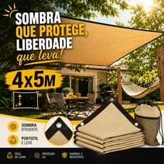 Tela Sombrite 90% 4x5m Bainha Reforçada Com Llhos Metálicos Castanho / Preto