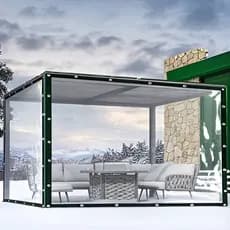 Lona Transparente Reforçada Impermeável Anti-UV Cobertura para Portas, Janelas, Varandas e Garagem 200x300cm