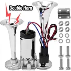 Buzina Eletrônica Super Alto 600dB Dupla 12V Para Carro Moto Caminhão SUV Barco Universal