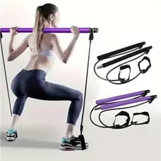 Barra Pilates Elástico Bastão Exercícios Aparelho Academia Portátil Treino Musculação Yoga Fortalecimento
