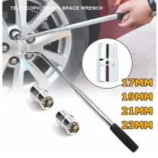 Chave De Roda Telescópica L Alongável Alavanca Soquete 17 19 21 23mm Profissional