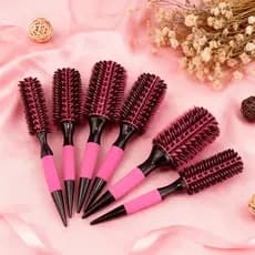 Kit 5 pc Escova De Cabelo Térmica Cerdas De Javali Mista Madeira
