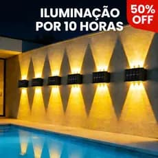 Luminária Spot Solar p/ Parede Kit 2-10 Unid Impermeável (IP65) Luz Branca Quente 6/8/10/12 LEDs