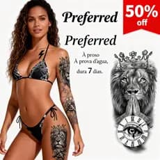 Adesivo de tatuagem impermeável, semipermanente. Removível. Universal para homens e mulheres