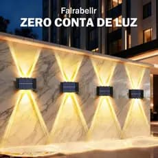 2-10 peças Luminária Solar de Parede 6/8/10/12 LEDs Luz Quente Automática à Prova d‘Água Externa