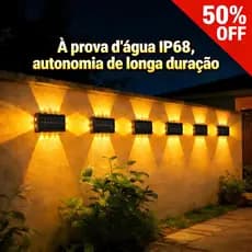 Até 10 lâmpadas LED solares para paredes ao ar livre, com ligar/desligar automático e luz quente à prova d'água