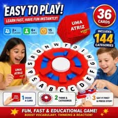Tabuleiro de jogos de tabuleiro com letras portuguesas; Com temporizador; Jogo de mesa educativo para crianças