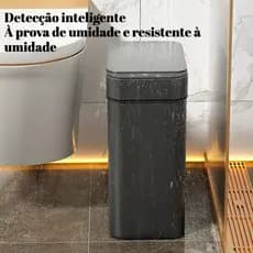 Lixeira automática de indução inteligente: toque leve de um botão fácil de abrir, adequada para casa, quarto, banheiro,