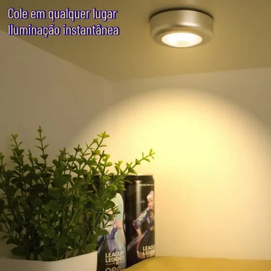01 Luzes LED pegajosas sem fio (inclui 3 lâmpadas LED) Luzes de toque de bateria de segurança portátil, adequadas para a